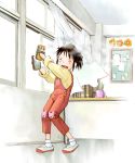  00s 1girl book chalkboard child cleaning closed_eyes cup curtains eraser indoors long_sleeves mary_janes ogino_chihiro pot see-through sen_to_chihiro_no_kamikakushi shoes socks solo standing studio_ghibli white_legwear wince wind window 