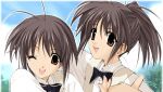  00s 2girls futakoi ichijou_kaoruko ichijou_sumireko lowres multiple_girls sasaki_mutsumi school_uniform serafuku siblings sisters twins 