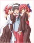  00s 3girls duplicate hisui hug kohaku maid melty_blood multiple_girls siblings sin-go tohno_akiha tsukihime twins type-moon 