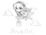  00s 1girl chibi flying monochrome rozen_maiden sketch solo suigintou takami_ryo takami_ryou 