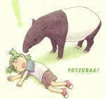  child highres koiwai_yotsuba quad_tails raglan_sleeves tapir yotsubato! 