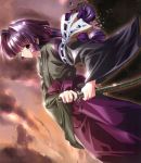  00s japanese_clothes kamishiro_rin katana komatsu_eiji long_hair maburaho purple_hair sword twintails violet_eyes weapon 
