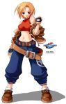  1girl belt beltskirt blonde_hair blue_eyes blue_mary fatal_fury gloves halterneck king_of_fighters midriff sleeves_rolled_up snk solo the_king_of_fighters 