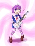  1girl electric_guitar futaba_channel guitar instrument nijiura_maids pantyhose solo striped striped_legwear yakui 