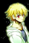  1boy blonde_hair child_gilgamesh fate/stay_night fate_(series) gilgamesh gradient gradient_background male_focus red_eyes solo 