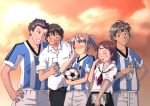  2006_fifa_world_cup 2girls 3boys argentina ball kimi_kiss multiple_boys multiple_girls nyazui sakino_asuka soccer soccer_ball telstar world_cup 