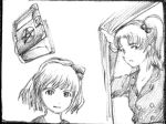  2girls alice_margatroid alice_margatroid_(pc-98) female lowres monochrome multiple_girls mystic_square shinki touhou touhou_(pc-98) wizneko 