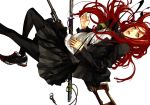  1girl black_legwear gun kazuaki pantyhose redhead school_uniform serafuku solo sword weapon 