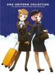  2girls all_nippon_airways ascot flight_attendant multiple_girls pantyhose pencil_skirt skirt stewardess uniform 