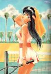  80s ayukawa_madoka black_hair kimagure_orange_road long_hair oldschool racket takada_akemi tennis tennis_dress tennis_net tennis_racket watermark 