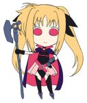  00s 1girl bardiche chibi fate_testarossa lowres lyrical_nanoha mahou_shoujo_lyrical_nanoha solo takanashi thigh-highs 