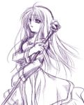  1girl fire_emblem fire_emblem:_seisen_no_keifu lineart lowres monochrome purple sketch solo staff yuria_(fire_emblem) 