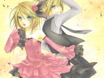  blonde_hair blue_eyes brother_and_sister detached_sleeves flower kagamine_len kagamine_rin short_hair siblings twins vocaloid 