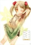 1girl brown_hair kito poncho serape tagme twintails yellow_eyes