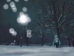  coat hatsune_miku highres long_hair snow solo thighhighs twintails very_long_hair vocaloid wallpaper winter 