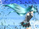 1girl blue_eyes blue_hair detached_sleeves hatsune_miku skirt tagme twintails vocaloid