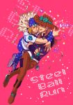  2boys beanie blonde_hair brown_hair feathers gyro_zeppeli hat johnny_joestar jojo_no_kimyou_na_bouken long_hair multiple_boys sannnpa24 steel_ball_run 