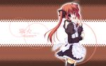  hair_ribbon maid maid_apron maid_dress nanao_naru redhead ribbons twintails 