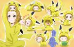  &gt;_&lt; akiyama_mio alternate_hairstyle chibi cosplay costume jpeg_artifacts k-on! keito_(kandnext) pikachu pikachu_(cosplay) pokemon pokemon_(anime) pun satoshi_(pokemon) satoshi_(pokemon)_(cosplay) short_hair tainaka_ritsu 