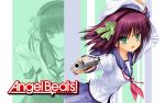  angel_beats! green_eyes gun hairband na-ga purple_hair seifuku yuri_(angel_beats!) 