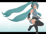 aqua_hair detached_sleeves hatsune_miku long_hair panties smile solo thighhighs twintails vocaloid