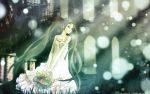  detached_sleeves dress flower hatsune_miku highres long_hair summer_dress twintails very_long_hair vocaloid wallpaper 