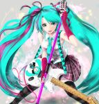  aqua_eyes aqua_hair cameo elbow_gloves fingerless_gloves gloves guitar hachune_miku hachune_miku_(cameo) hair_ornament hair_ribbon hands hatsune_miku instrument legs lips long_hair mamoru microphone microphone_stand miniskirt multicolored_hair nail_polish necktie open_mouth payot pink_hair plaid plaid_skirt pleated_skirt ribbon ribbons skirt solo standing striped striped_legwear striped_thigh_highs thighhighs twintails two-tone_hair very_long_hair vocaloid wallpaper zettai_ryouiki 