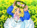  blue_eyes crown dress flower flower_crown flower_wreath head_wreath iris_chateaubriand sakura_taisen short_hair 