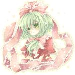  green_eyes green_hair kagiyama_hina mikazuki_sara red_dress ribbon touhou 