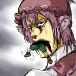  araki_hirohiko_(style) eating jojo&#039;s_bizarre_adventure jojo_no_kimyou_na_bouken man_face mystia_lorelei parody pink_hair red_eyes style_parody tao_(pixiv140750) tao_(white_album) touhou vore wriggle_nightbug 