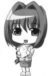  chibi hair_intakes jam kanon long_hair minase_akiko monochrome 