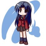  blue_hair chibi fictional_sister kawashima_ami long_hair school_uniform skirt socks toradora! 