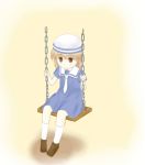  brown_hair child clannad dress hat okazaki_ushio sailor_uniform short_hair swing teyukosu 