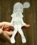  minigirl paper_child papercraft photo school_uniform speech_bubble 
