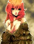  breasts cleavage drill_hair face large_breasts nicole original pointy_ears solo 