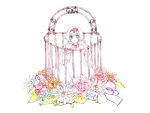  cage dress flower hairband long_hair original rinsan_(nametake) traditional_media 