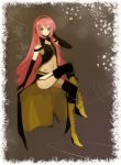  bad_id blue_eyes boots crossed_legs gloves green_eyes long_hair megurine_luka pantyhose pink_hair reika_(artist) siting_zeng sitting solo thigh-highs thighhighs vocaloid 