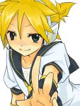  blonde_hair detached_sleeves foreshortening green_eyes hands headphones headset kagamine_len male microphone outstretched_arm outstretched_hand reaching sagizawa short_hair solo vocaloid 