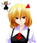  blonde_hair engo_(aquawatery) engo_(pixiv) hair_ribbon is_that_so red_eyes ribbon rumia serious short_hair touhou 