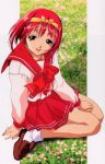  1girl bow kamigishi_akari redhead school_uniform serafuku solo to_heart yellow_bow 