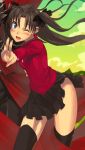  1girl cropped fate/hollow_ataraxia fate/stay_night fate_(series) lowres miniskirt morii_shizuki skirt solo thigh-highs thighs tohsaka_rin turtleneck zettai_ryouiki 