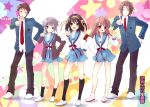  2boys 3girls asahina_mikuru dancing koizumi_itsuki kyon multiple_boys multiple_girls nagato_yuki school_uniform shoes suzumiya_haruhi suzumiya_haruhi_no_yuuutsu uwabaki 