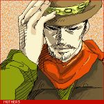  1boy cowboy cowboy_hat flint hat lowres male_focus mother_(game) mother_3 nintendo oekaki solo western 