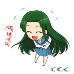  chibi laughing long_hair lowres no_background school_uniform serafuku shirotsumekusa suzumiya_haruhi_no_yuuutsu tsuruya very_long_hair 