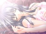  00s 1girl breasts carnelian closed_eyes game_cg kao_no_nai_tsuki kuraki_suzuna sleeping solo sunlight suzuna wallpaper 
