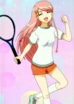  gym_uniform kage_kara_mamoru! konnyaku_yuuna racket screencap shorts tennis tennis_racket 