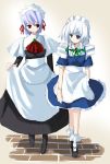  2girls crossover izayoi_sakuya kotonomiya_yuki look-alike maid multiple_girls seo_tatsuya suigestu suigetsu touhou 