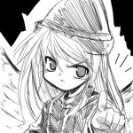  1girl female finger_pointing kiku_hitomoji lily_black lily_white monochrome pointing sketch solo touhou 