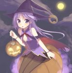  1boy child crossdressinging halloween happiness! jack-o&#039;-lantern kashiwamochi_yomogi male_focus pantyhose pumpkin purple_hair solo trap violet_eyes watarase_jun witch 