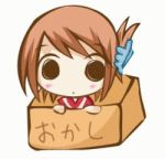  1girl animated animated_gif box cardboard_box chibi folded_ponytail in_box in_container komaki_manaka lowres parody solo to_heart_2 